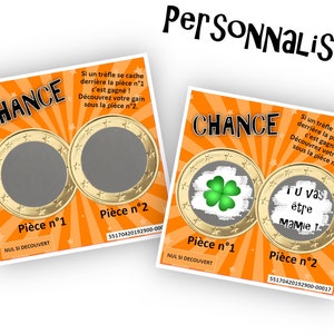 Carte à gratter personnalisable avec un message au choix pour une annonce originale 6 couleurs - LIVRAISON OFFERTE Orange