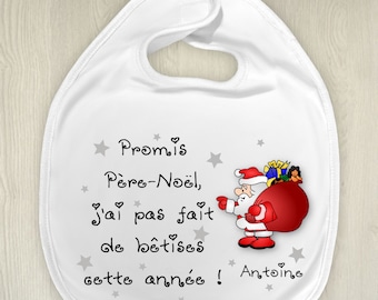 Bavoir bébé personnalisable Père-Noël