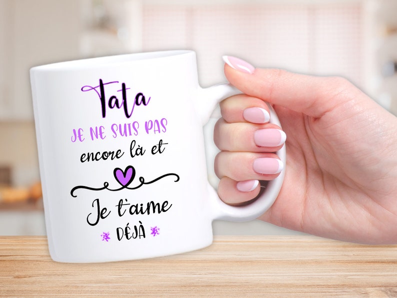 Mug personnalisé future tata pour une annonce de grossesse originale image 1