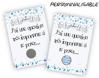 Carte à gratter personnalisable demande originale futur témoin de mariage