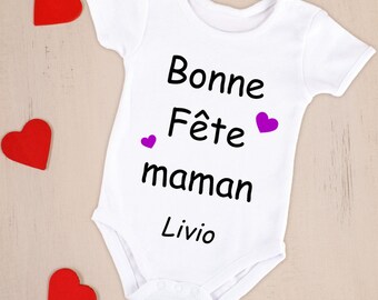 Body bébé ou tee-shirt personnalisable fête des mères