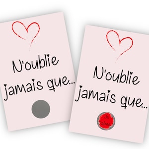 Carte à gratter pour une déclaration d'amour originale n'oublie jamais que je t'aime - LIVRAISON OFFERTE