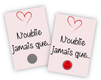 Carte à gratter pour une déclaration d'amour originale n'oublie jamais que je t'aime - LIVRAISON OFFERTE