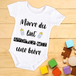 Body bébé ou tee-shirt personnalisé marre du lait image 1