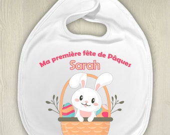 Bavoir personnalisable pâques modèle lapin