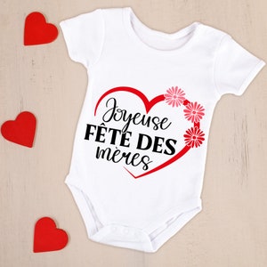 Body bébé ou tee-shirt personnalisé joyeuse fête des mères - LIVRAISON OFFERTE