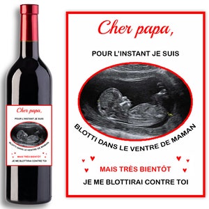 Étiquette bouteille de vin personnalisable échographie