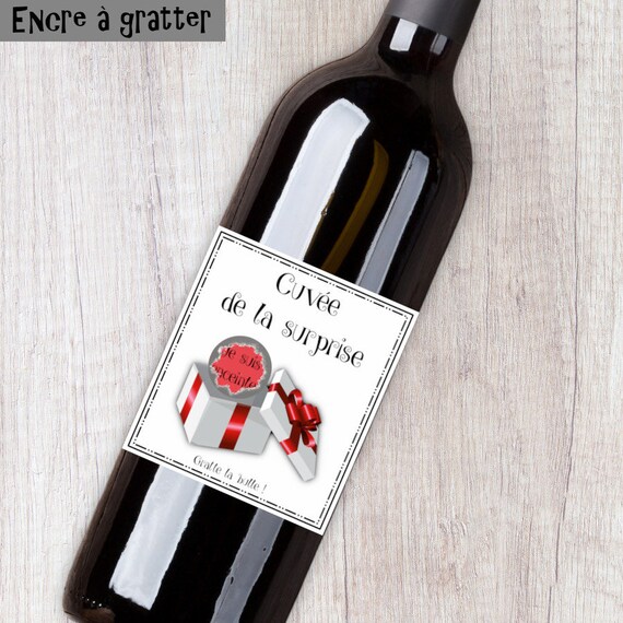 Etiquette Bouteille Personnalisée Vin - Surprise à Gratter