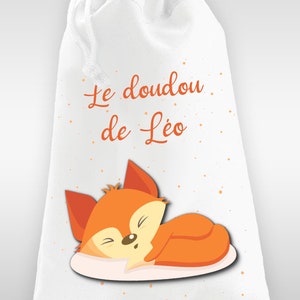 Sac à doudou ou sac de gym personnalisé modèle renard - LIVRAISON OFFERTE