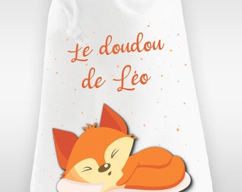 Sac à doudou ou sac de gym personnalisé modèle renard