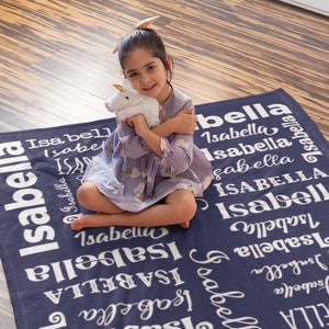 Personalized Custom Blanket, Name Blanket, Blanket Gift, Baby Blanket, Kids Blanket, Custom Gift, Retro Blanket, Gift for Newborn