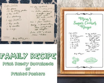 Written Recipe Book Etsy