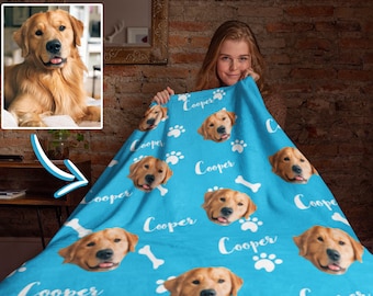 put your dog's face on a blanket