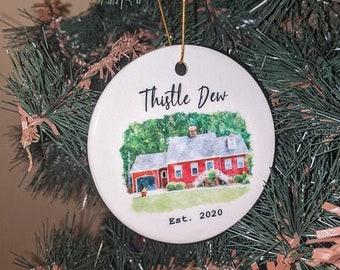 Custom House Ornament/ Forever Home / Housewarming Gift / First Home Gift / Watercolor House  Ornament / First Home Gift/ Home Ornaments