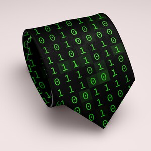 Binär Code Krawatte Tech Krawatte Computer Programmierer Geschenk Geek Krawatte Coding Krawatte IT Professionelles Geschenk Nerd Krawatte Cyber Sicherheit Krawatte Bild 3
