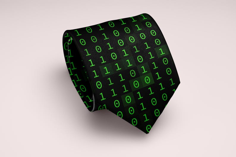 Binär Code Krawatte Tech Krawatte Computer Programmierer Geschenk Geek Krawatte Coding Krawatte IT Professionelles Geschenk Nerd Krawatte Cyber Sicherheit Krawatte Bild 3