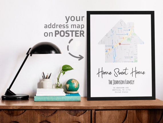 Housewarming Gift, Our First Home, House Map, First Home Gift for Couple,  Personalized Map Art, Personalized House Warming Gifts, New Home 