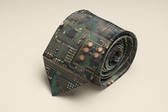 Circuit Board Tie Computer Engineer Gift Programmer Tie Coding Necktie IT Professional Gift Geek Tie Electronics Engineer Gift