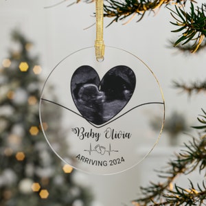 Ultrasound Christmas Ornament | Sonogram Ornament | Pregnancy Ornament | Gender Reveal Ornament | Babys First Christmas | Acrylic Ornament