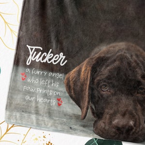Custom Dog Blanket, Pet Loss Gifts, Custom Photo Blanket, Dog Memorial Gift