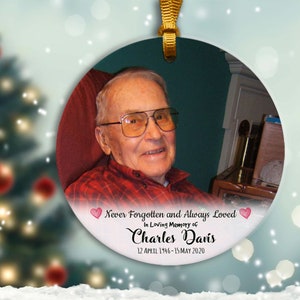 Ornement commémoratif personnalisé - souvenir, aimé et toujours manqué