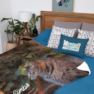 Custom Cat Blanket, Pet Loss Gifts, Custom Photo Blanket, Cat Memorial Gift