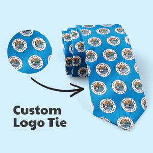Custom Logo Tie, Personalized Logo Neck Tie, Company Logo Tie, Custom Tie With Any Logo