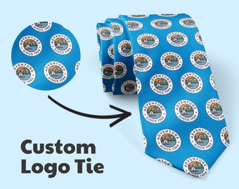 Custom Logo Tie, Personalized Logo Neck Tie, Company Logo Tie, Custom Tie With Any Logo