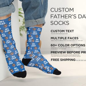 Custom Face Socks for Dad - Personalized Father’s Day Gift - Funny Dad Socks with Face - Unique Gift for Men