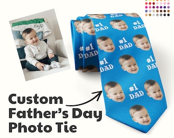 Benutzerdefinierte Vatertag Krawatte, personalisierte Foto Krawatte, Geschenk für Papa, Vatertagsgeschenk Krawatte, No 1 Dad Krawatte, personalisierte Foto Krawatte
