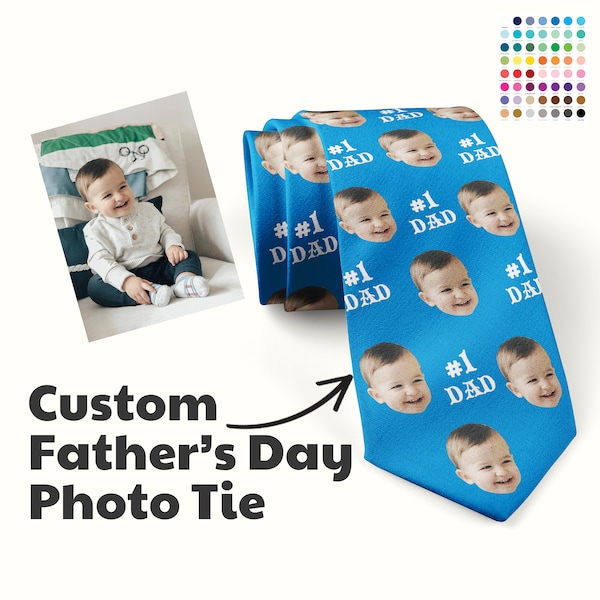 Custom Father'S Day Neck Tie, Fathers Day Gift Tie, No 1 Dad Tie, Gift For Dad, I Love Dad Tie, Custom Tie