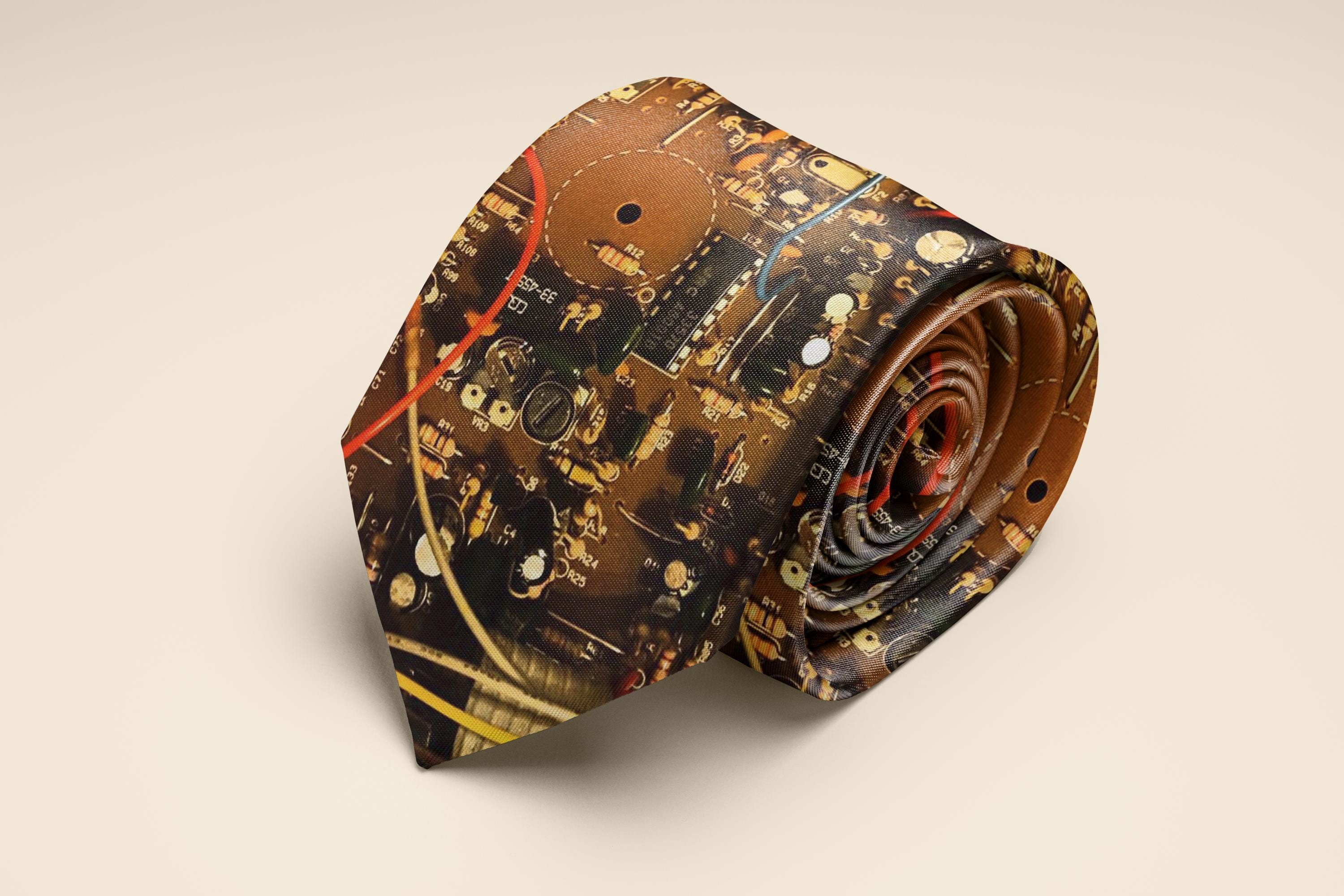 Vintage Circuit Board Tie for Men Steampunk Tech Necktie Engineer Gift ...