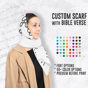 Custom Scarf Bible Verse Gift Custom Christian Gift Scripture Christian bible verse scarf, Strength Prayer Shawl gifts for her
