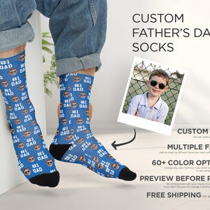 Custom Face Socks for Dad - Personalized Father’s Day Gift - Funny Dad Socks with Face - Unique Gift for Men