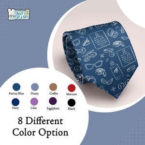 Eyeglasses Necktie | Poly-Satin Tie for Ophthalmologists
