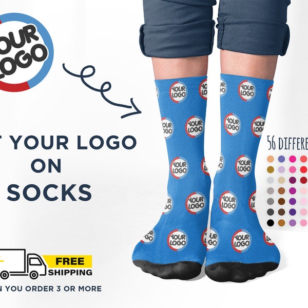 Custom Logo Socks / Personalized Business Logo Socks / Put any logo team on Socks