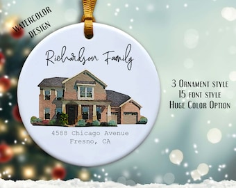 Adorno de casa personalizado / Hogar para siempre / Regalo de inauguración de la casa / Regalo para el primer hogar / Adorno de casa de acuarela / Regalo para el primer hogar / Adornos para el hogar
