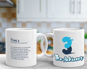 The Achiever, Enneagram Type 3 White Ceramic Mug , 3 Enneagram, Personality Types Mug, Best Mug For Gift