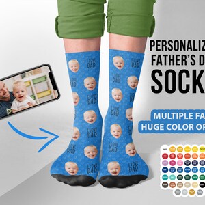 Personalised Father&#39;s Day Socks, Custom Fathers Day Socks #1 Dad, Custom Dad Socks, Fathers Day Gift Socks, Dad Socks, Sublimation Socks