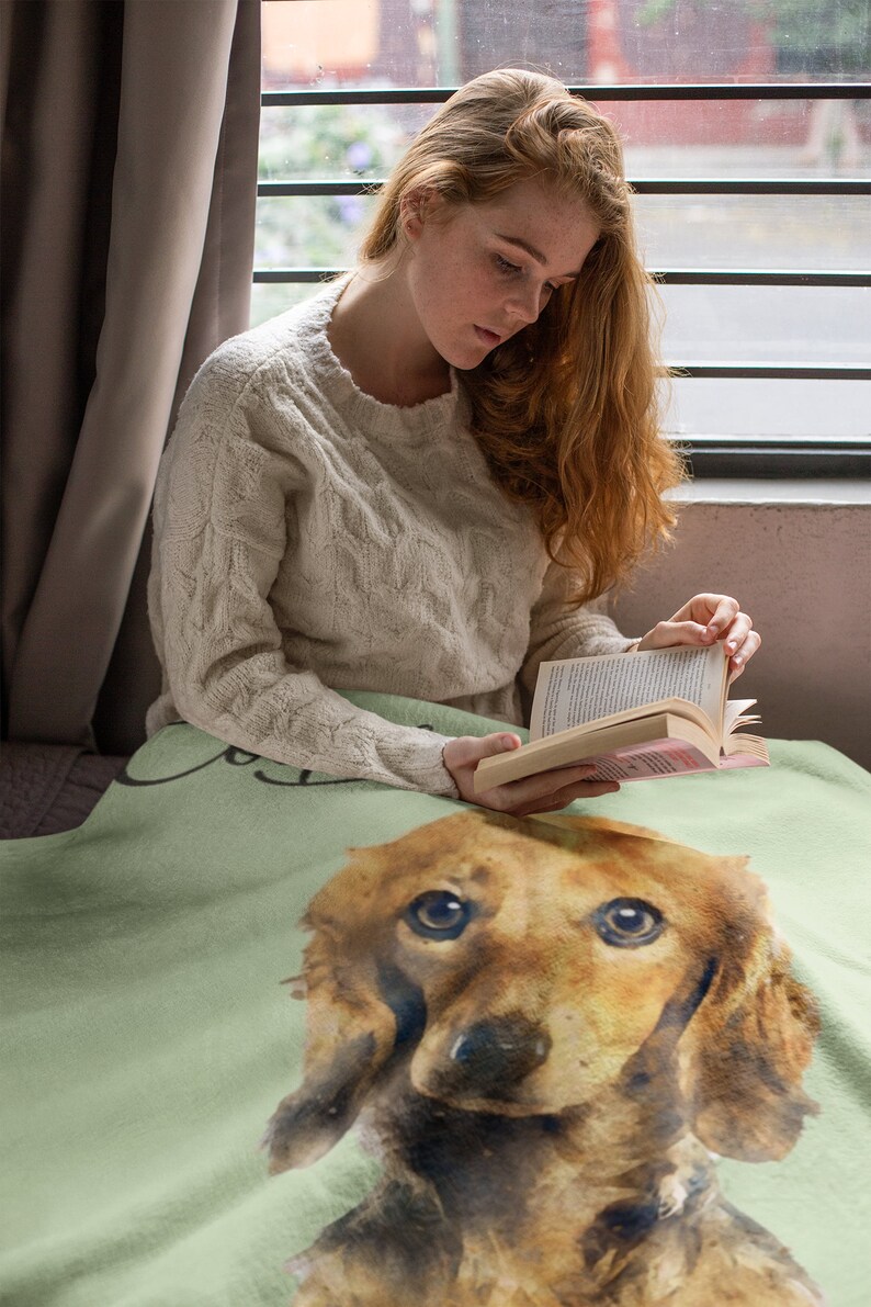 Custom Dog Face Blankets, Pet Blanket Using Pet Photo + Name, Fleece Dog Blankets, Customized Photo Throws, Dog Dad Gifts, Pet Lover Gifts image 2