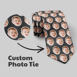 Custom Photo Tie, Personalized Face Photo Tie, Personalized Ties, Custom Printed Ties, Picture Ties, Photo Gift, Custom Christmas Photo Ties