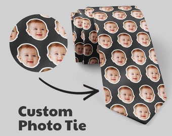 Custom Photo Tie, Personalized Face Photo Tie, Personalized Ties, Custom Printed Ties, Picture Ties, Photo Gift, Custom Christmas Photo Ties