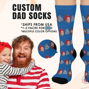 Gift for Dad, Fathers Day Socks, Custom Face Socks, Personalized Socks, fathers day gifts, Gifts for him, dads birthday, gift for grandp