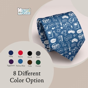 Gamer Tie Video Game Controller Necktie Mens Gaming Gift Groomsmen Nerd Tie Geek Wedding Gift Gaming Accessories