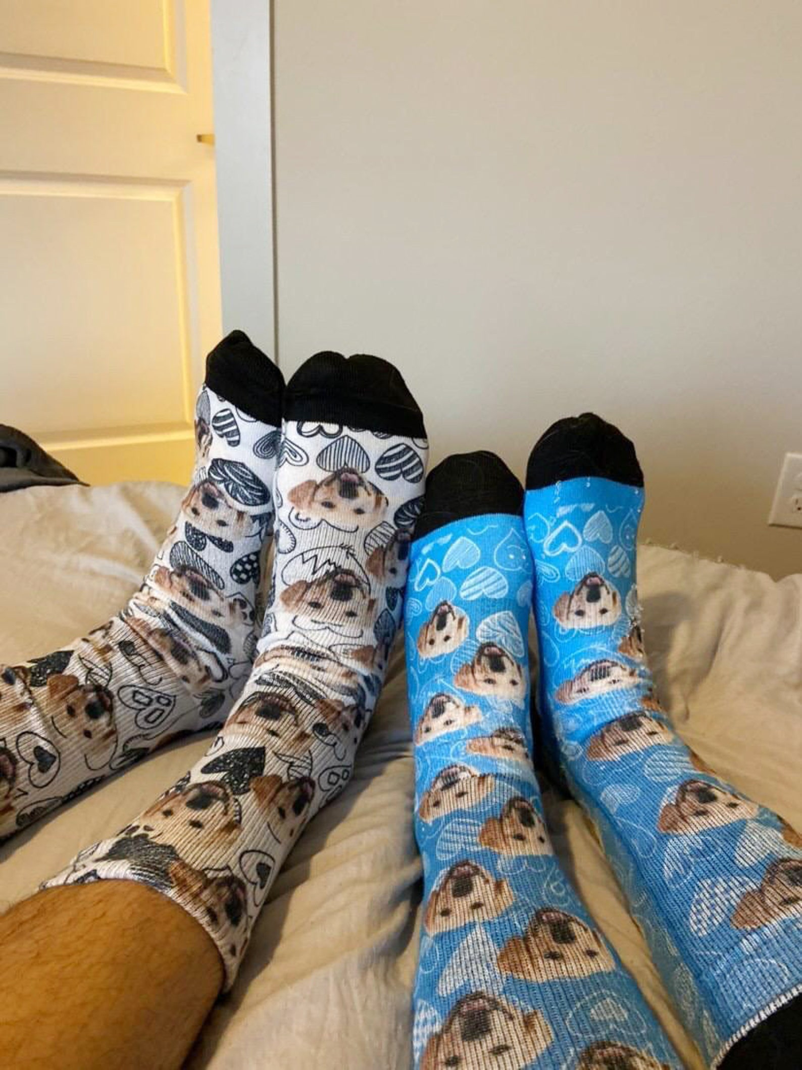 Personalizado perro cara calcetines Doodle amor / calcetines | Etsy