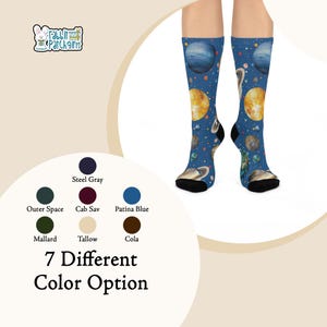 Sonnensystem Knie hohe Socken Astronomie Geschenk für Weltraumliebhaber Planet Galaxy Socken Wissenschaft Lehrer Geschenk Kosmisches Universum Mode