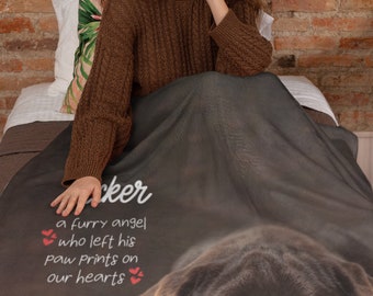 Benutzerdefinierte Haustier Gedenkdecke Personalisierte Haustier Verlust Geschenk Foto Decke Haustier Erinnerung Sympathie Geschenk für Hund oder Katze