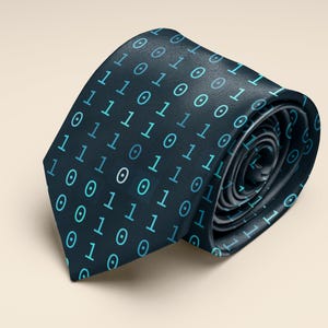 Binär Code Krawatte Computer Programmierer Geschenk Geek Krawatte Coding Krawatte IT Professional Krawatte Cyber Sicherheit Krawatte Bild 2