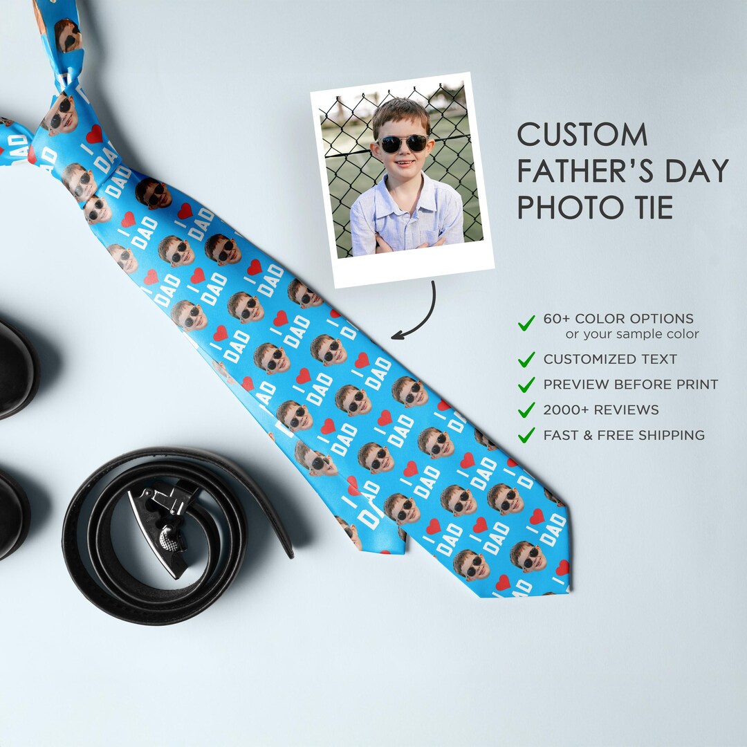 Custom Face Tie for Father’s Day Personalized Photo Tie Funny Gift for ...