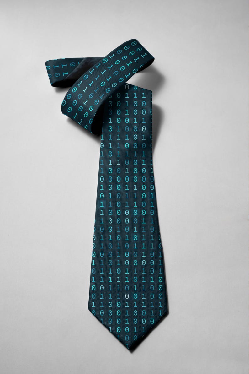 Binär Code Krawatte Computer Programmierer Geschenk Geek Krawatte Coding Krawatte IT Professional Krawatte Cyber Sicherheit Krawatte Bild 3